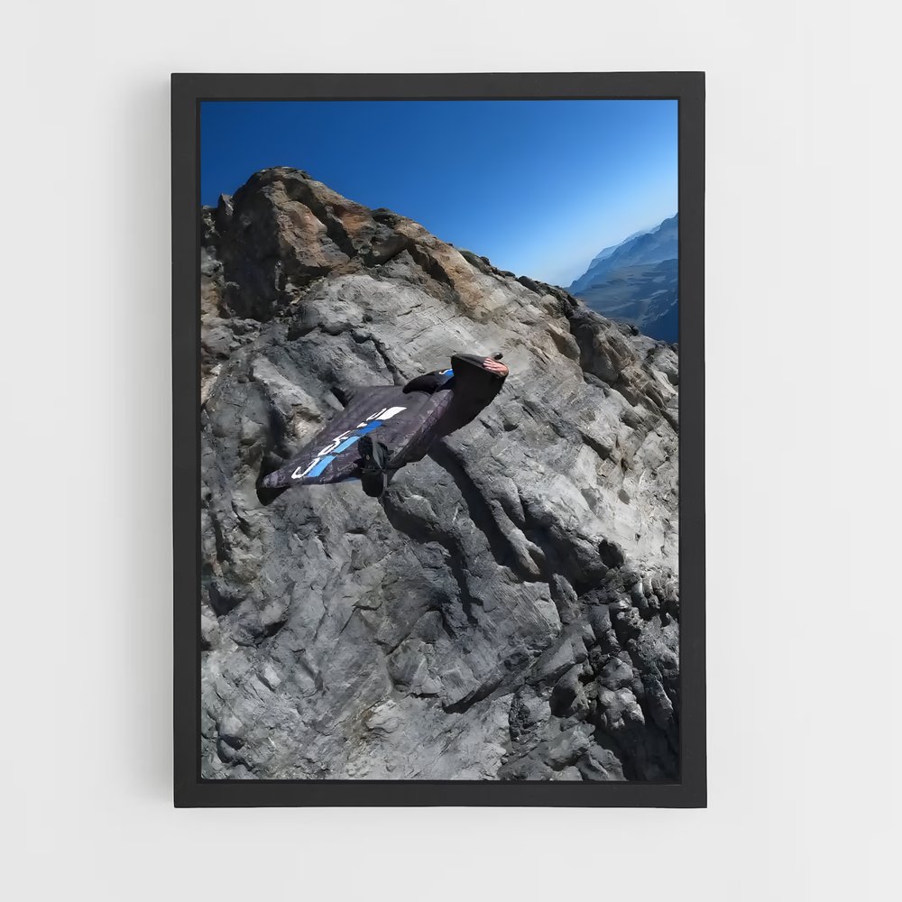 Poster Parachute Libre – affiche Vol en wingsuit (vue 2)